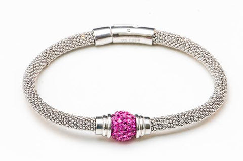 Silver with Faux Pink Sapphires