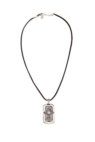 Dogtag Cross EFX Leather Necklace