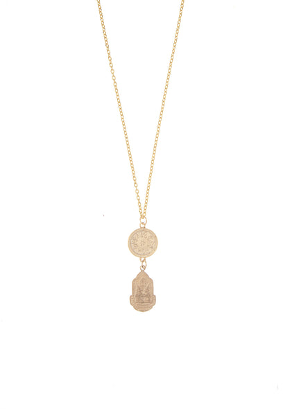 Yoga Gold Chain Large Buddha Necklace