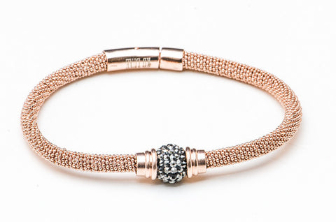 Rose Gold with Faux Black Diamonds